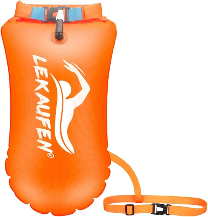 Swim Buoy for Open Water, 20L Swim Safety Float Waterproof Dry Bag for Swimmers by LeKaufen