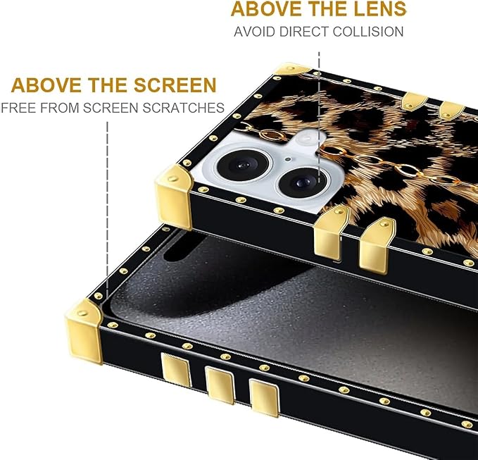 Compatible with iPhone 16 Case, Seamless Gold Chain Leopard Luxury Golden - Image 5