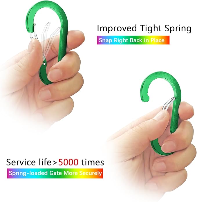 sprookber 2" Small Carabiner Clip, D Ring Caribeener, Spring Snap Hook - Image 3
