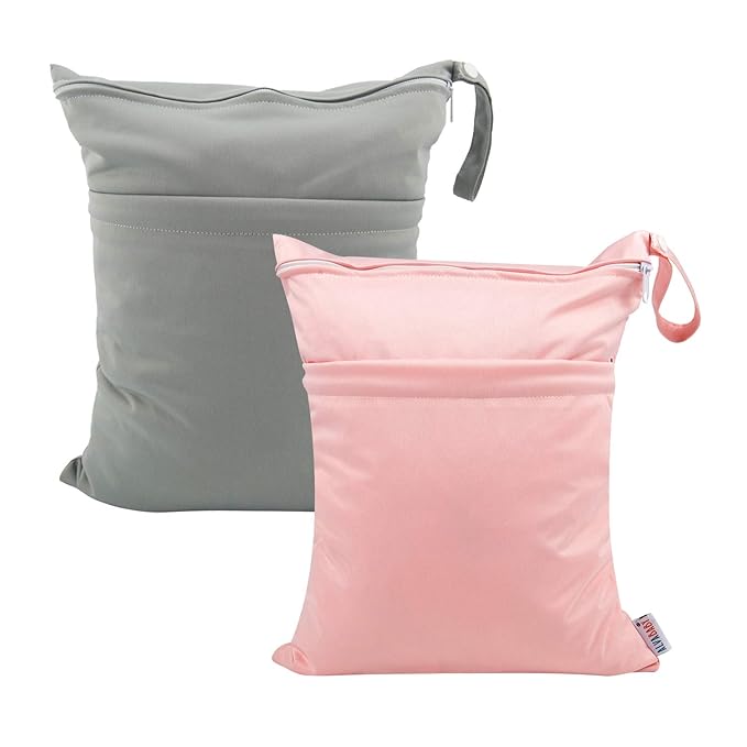 ALVA ALVABABY 2pcs Cloth Diaper Wet Dry Bags Waterproof Reusable by ALVABABY