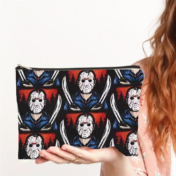 Horror Themed Makeup Bag with Zipper, Camping & Outdoor Use, Unisex Adult Gift - Image 4