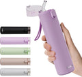 9oz Small Water Bottles with Straw, Mini Water Bottle with One-Hand Open Design by Exllena