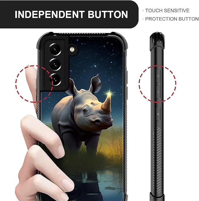 for Samsung Galaxy S22 Case, Rhino Water Marshes Pattern Graphic Design Girl - Image 5