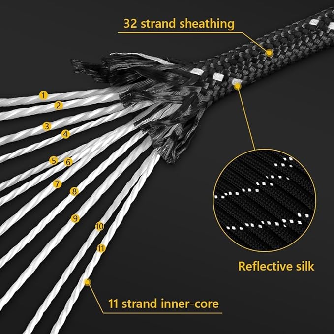 750Ib Reflective Paracord Rope, 4mm 11 Strand Parachute Spool Cord - Image 4