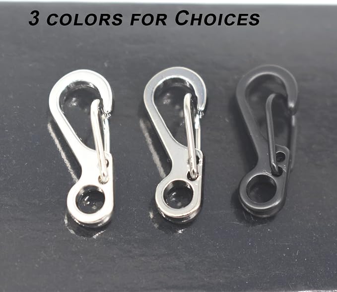 Mini Carabiner Clips with Metal Spring Wiregate Hook and Little Eye Hole - Image 7