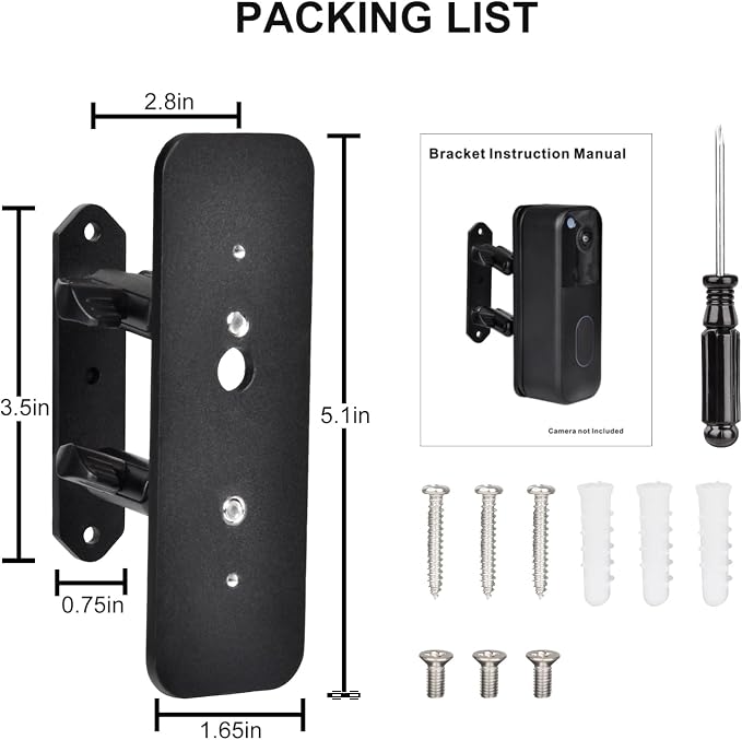 Blink Doorbell Camera Mount, Adjustable Angle Mount - Image 6