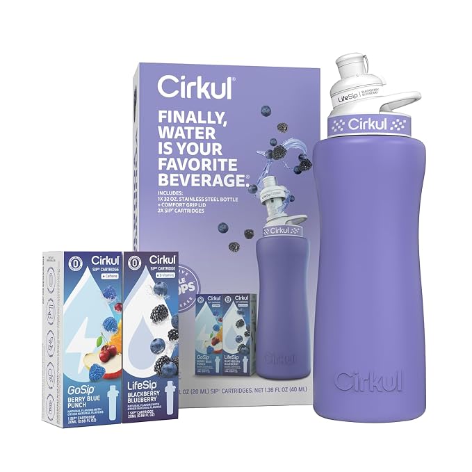 Cirkul 32oz. Matte Periwinkle Stainless Steel Water Bottle Starter Kit - Image 3