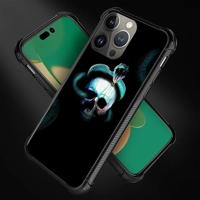 for iPhone 11 Pro Case, Skeleton Winding Snake Pattern Graphic Design Girl Boy - Image 2