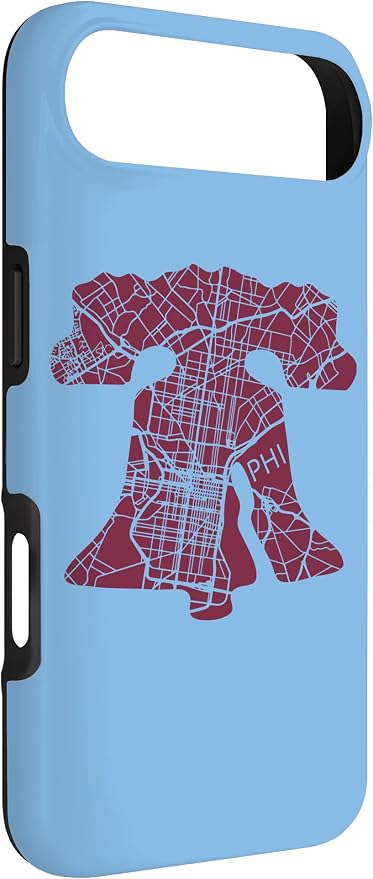 Philadelphia Street Map Liberty Bell Vintage Maroon Philly Case - Image 2
