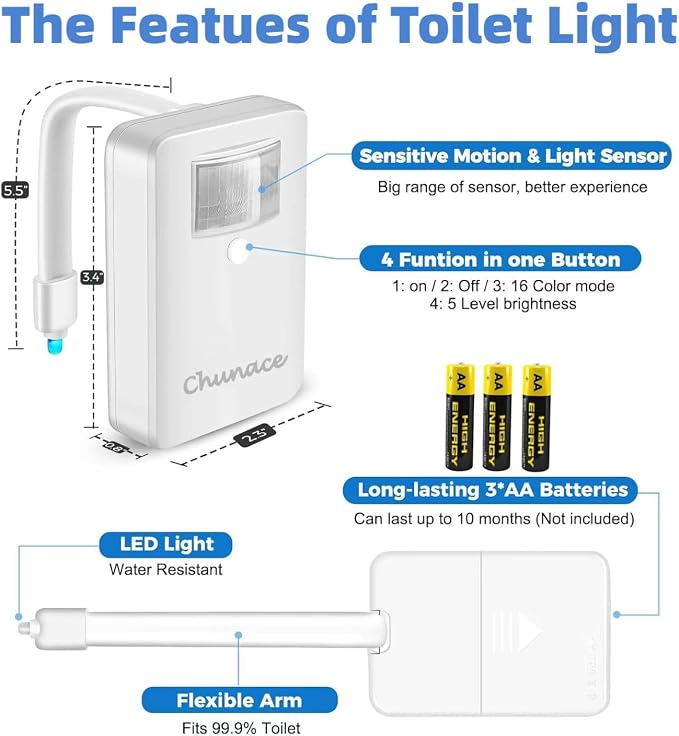 Chunace 3 Pack Toilet Night Lights - Image 8