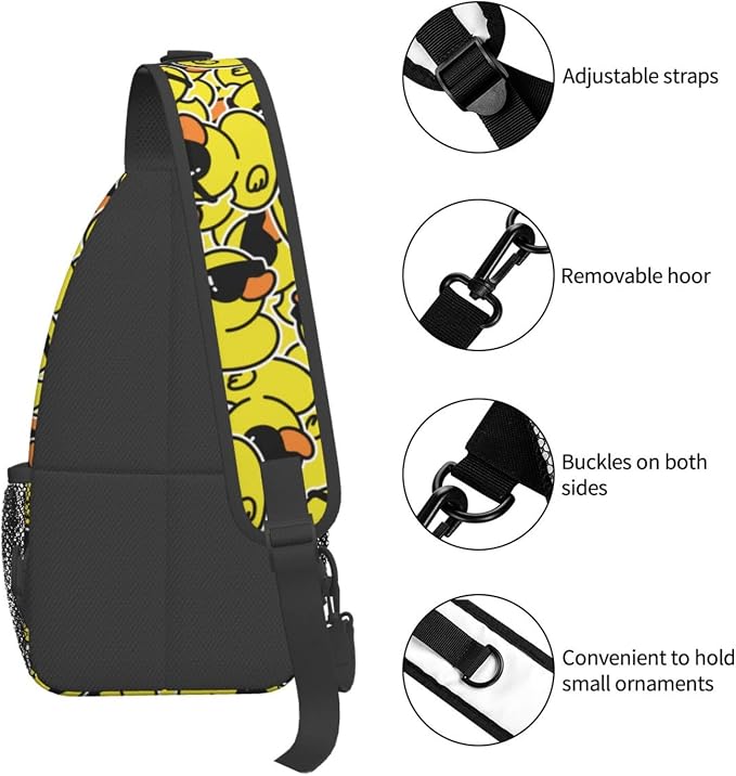 Cartoon Duck Sling Bag For Women Men Cute Yellow Duck Backpack Crossbody - Image 5