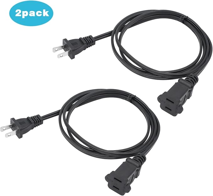 3 Ft Extension Cord, US Male/Female Power Cable - Image 2
