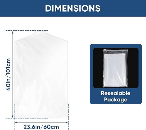 100 Pack 23.6"x40" Garment Bags - Image 2