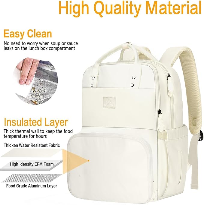 MATEIN Womens Backpack with Lunch Box, 17 Inch Laptop Backpack with Cooler - Image 4