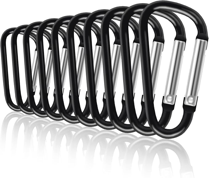 Carabiner Clips, Upins Aluminum Locking Spring Hook Keychain D Shape Heavy Duty by UPINS