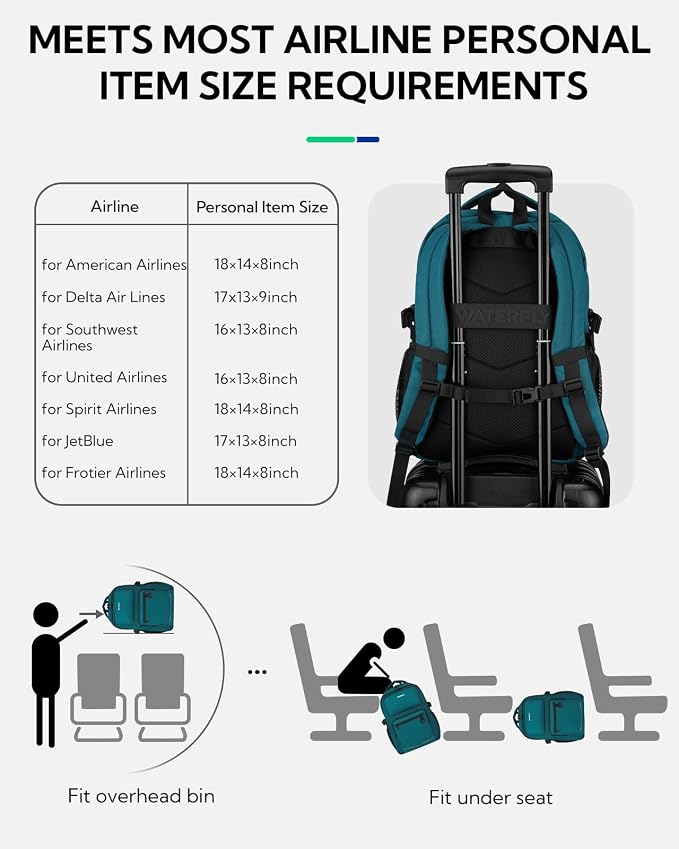 WATERFLY Travel Laptop School Backpack: Big Student College Middle School - Image 6