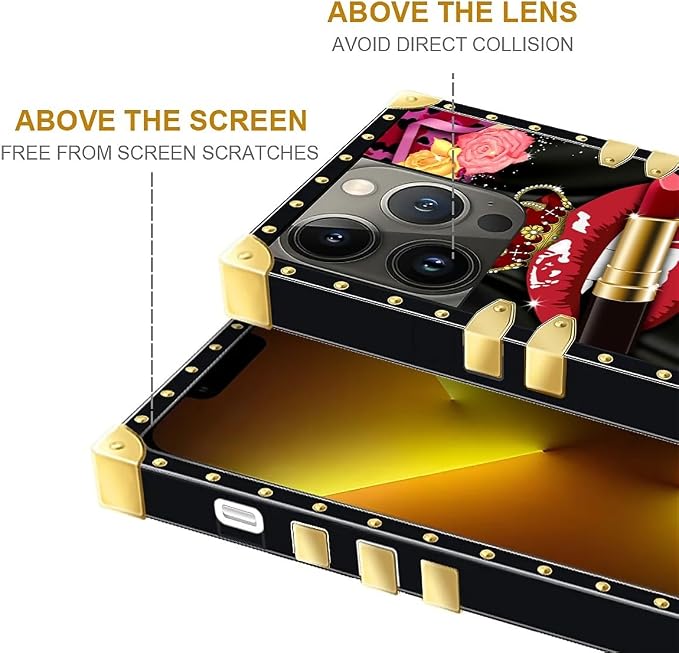 Compatible with iPhone 13 Pro Max Case, Queen Lip Crown Leopard Print Luxury - Image 6
