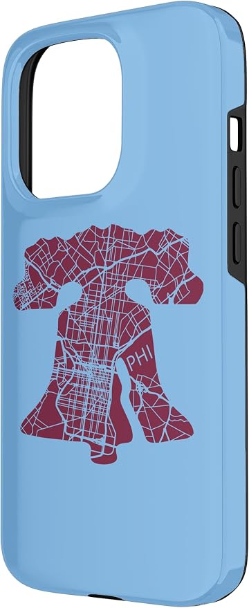 Philadelphia Street Map Liberty Bell Vintage Maroon Philly Case - Image 2
