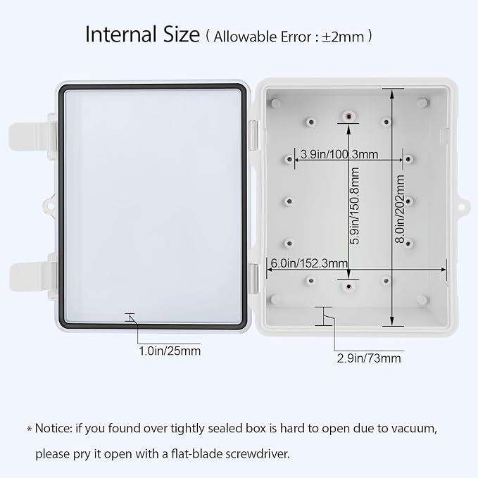 ABS Plastic Dustproof Waterproof IP65 Junction Box Hinged Shell Universal - Image 4