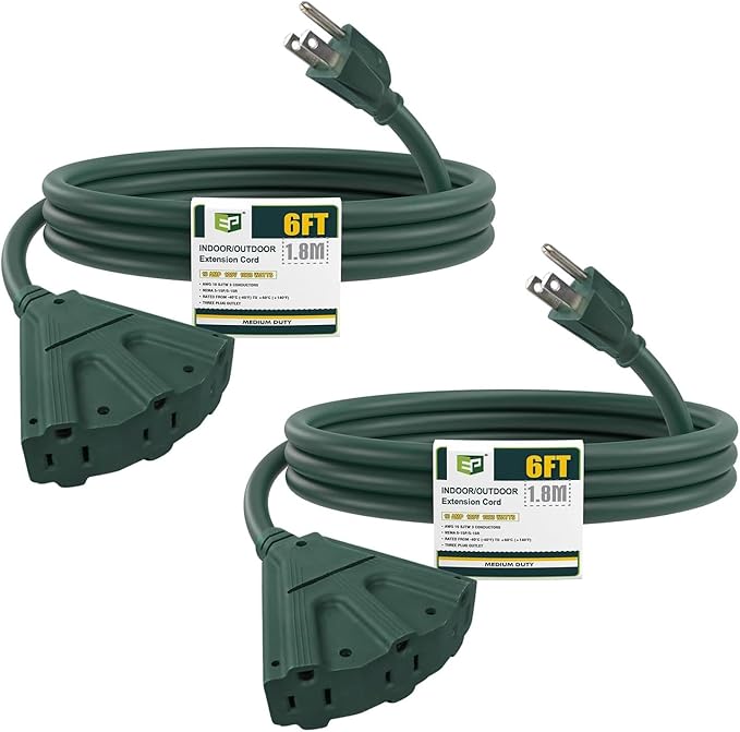 EP 2 Pack 6 Ft Outdoor Extension Cord by ENERGYPRO