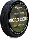Micro Paracord, 1.18mm x 100ft Thin Mini Utility Braided Small Paracord by Legowitoutdoor