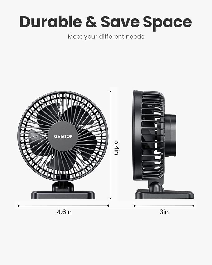 Gaiatop USB Desk Fan, Small But Powerful, Personal Portable Quiet 3 Speeds - Image 5