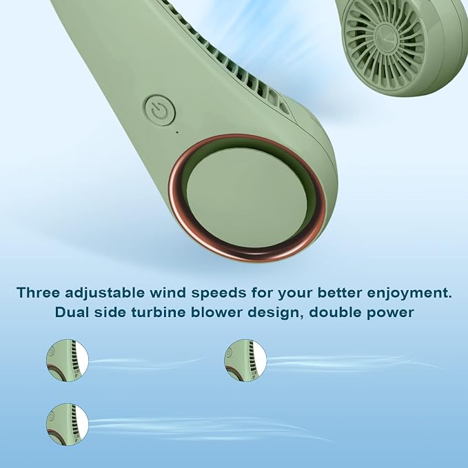 CIVPOWER Neck Fan: Portable Personal Neck Cooling Rechargeable Bladeless Fan - Image 3