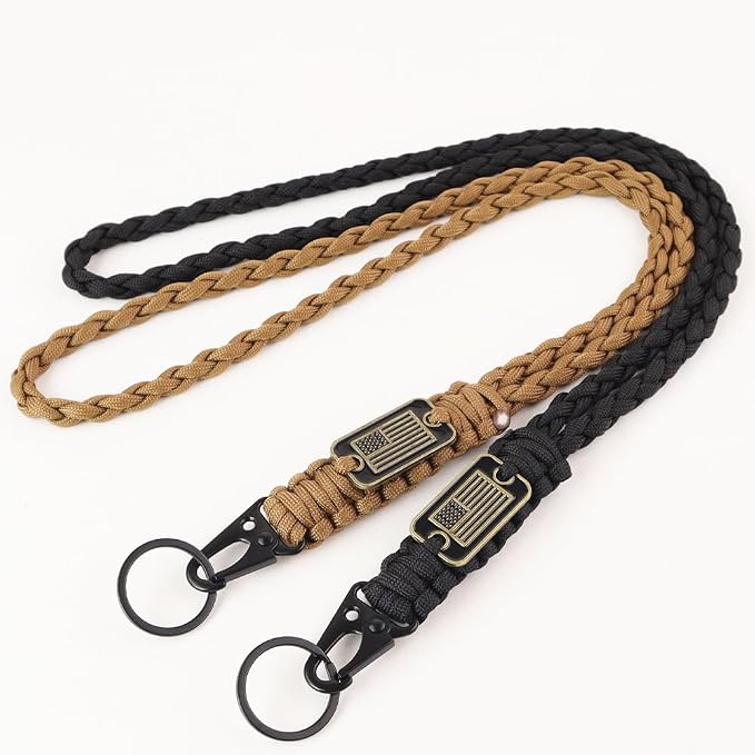 2pcs Heavy Duty Braided Paracord Lanyard Keychains - Image 2