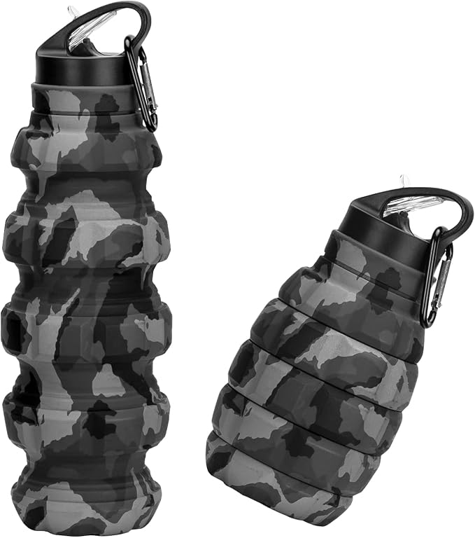 QiCheng&LYS Collapsible Water Bottle Sports Bottle 19.5OZ/580ml Travel Water by QiCheng%26LYS