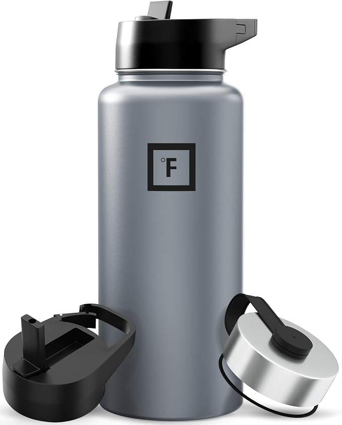 IRON °FLASK Camping & Hiking Hydration Flask - 32 oz Graphite by IronFlask