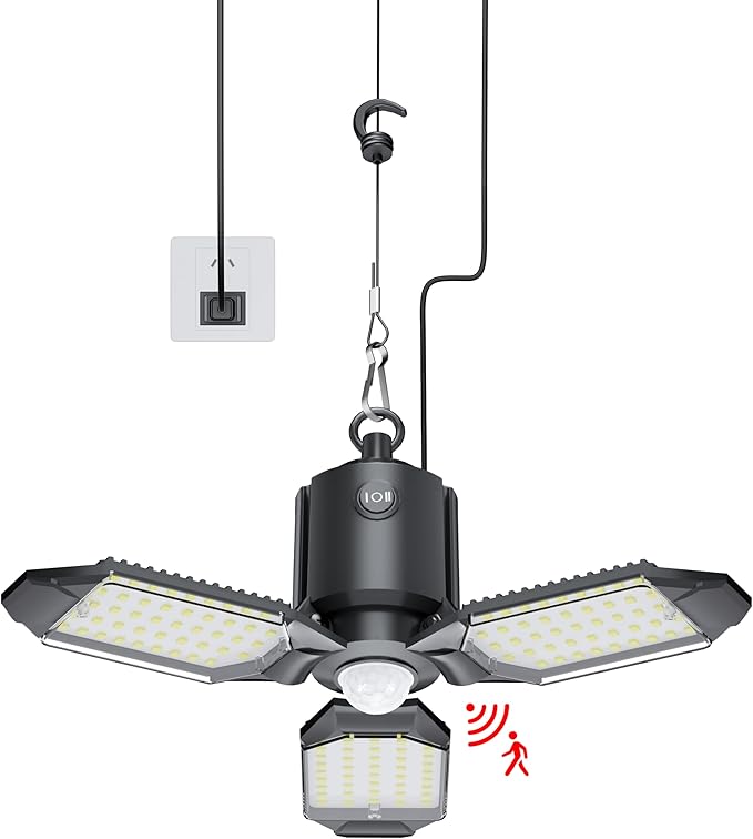 Plug in Garage Light Motion Sensor, 80W 8000LM Motion Sensor Lights Indoor by Craftersmark