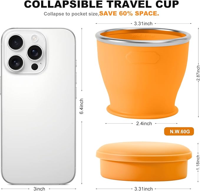Collapsible Travel Cup, BPA-Free Reusable Water Cup, Lightweight Drinking Cups - Image 4