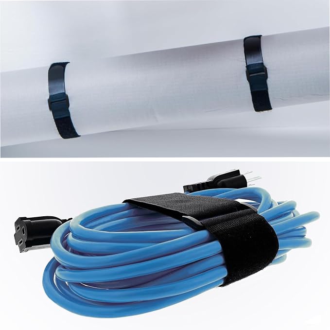 6 Pack Reusable Fastening Cable Ties and Cable Straps, Adjustable Multi-Purpose - Image 3