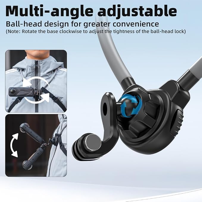 Magnetic Neck Mount for Action Camera, Quick Release Chest Holder Mount for - Image 5