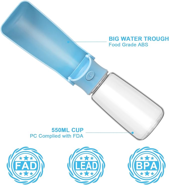 Portable Dog Water Bottle, Foldable Dog Water Bottle Leak Proof Dispenser - Image 2
