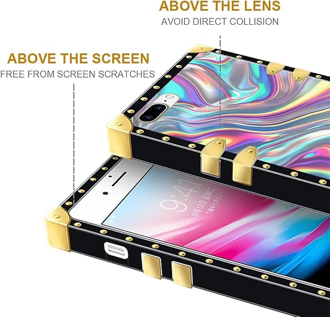 Compatible with iPhone 8 7 SE Case, Holographic Abstract Iridescent Textures - Image 6