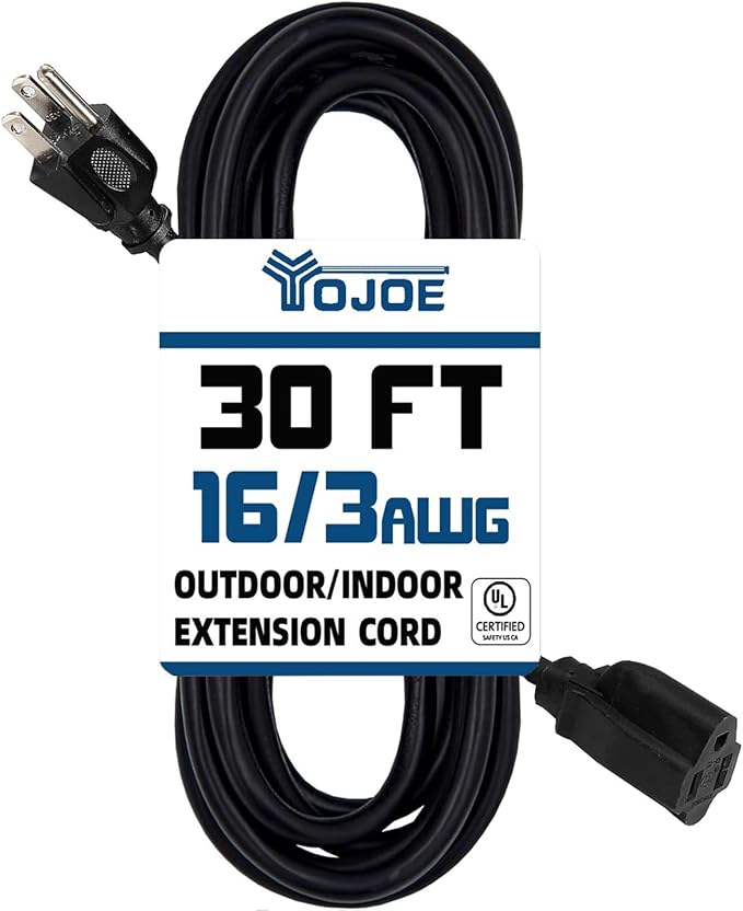 YOJOE Indoor Outdoor Extension Cord, 3 Prong 13A Weatherproof Power Cord by YOJOE
