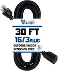 YOJOE Indoor Outdoor Extension Cord, 3 Prong 13A Weatherproof Power Cord by YOJOE