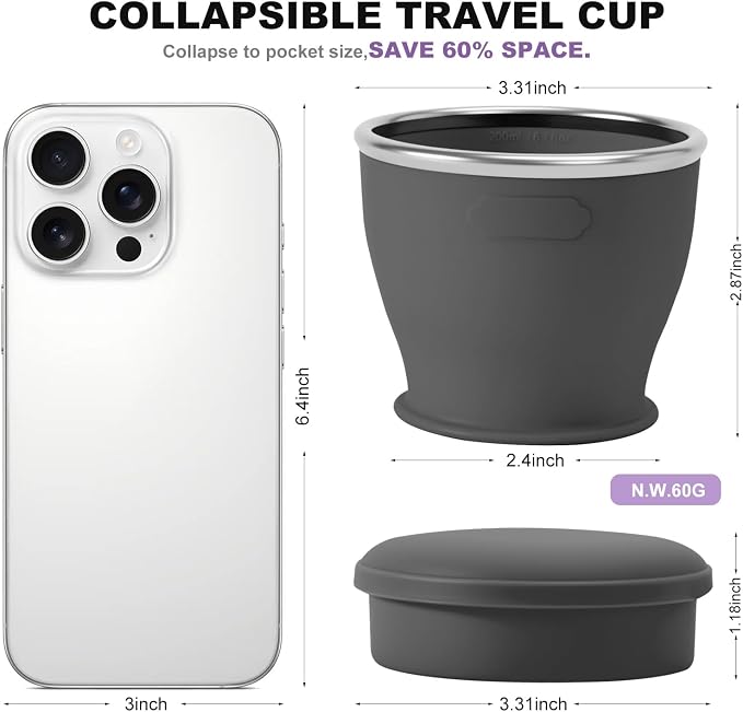 Collapsible Travel Cup, BPA-Free Reusable Water Cup, Lightweight Drinking Cups - Image 4