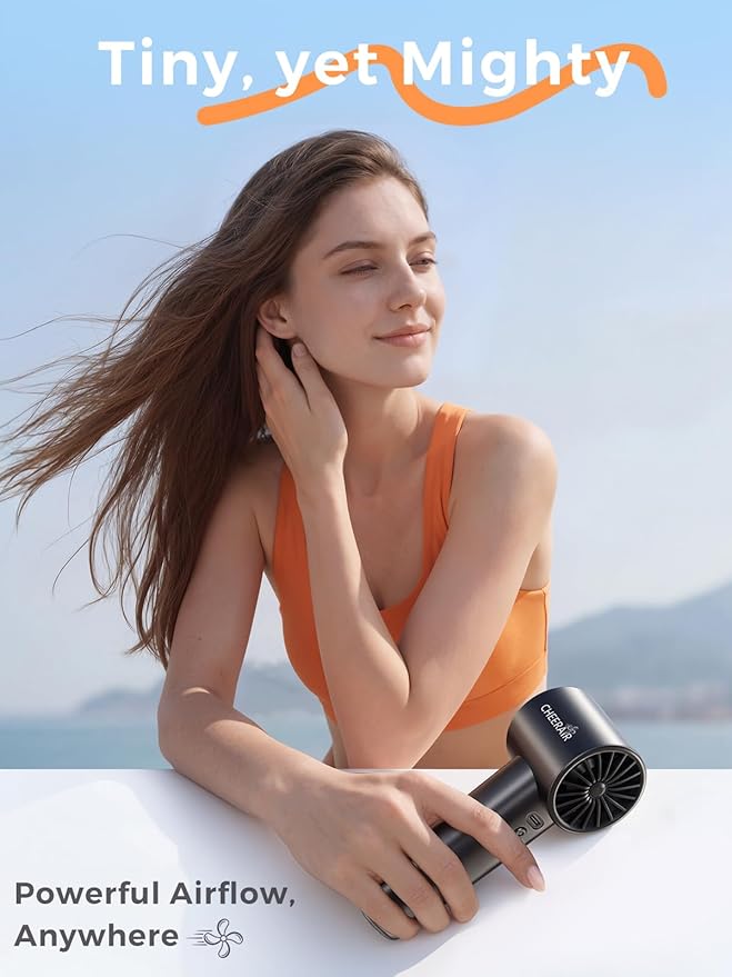 Handheld Portable Fan, 6-Speed Powerful Mini Personal Fan, Rechargeable 5000mAh - Image 2
