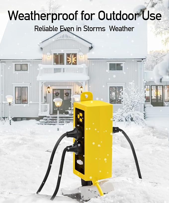 Outdoor Power Strip Weatherproof, ZZJ IP69 Grade Waterproof Surge Protector - Image 2