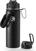GOSWAG Insulated Sports Water Bottle, 24oz 2 Lids, Stainless Steel Water Bottles by GOSWAG