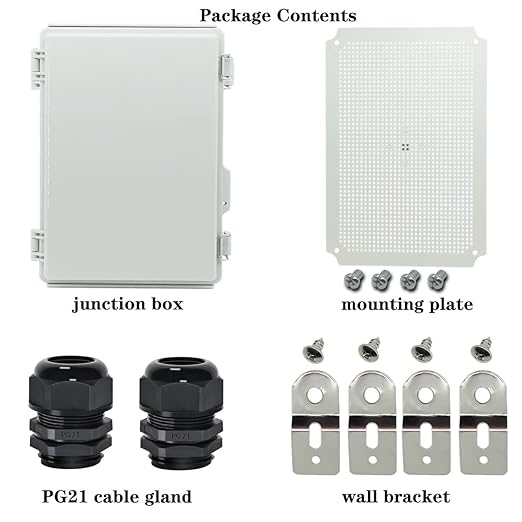 Zulkit Junction Box, IP67 Waterproof Electrical Box Hinged Cover Stainless - Image 6