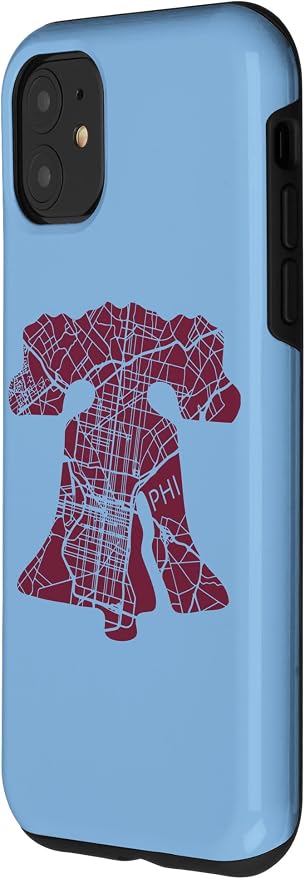 Philadelphia Street Map Liberty Bell Vintage Maroon Philly Case - Image 2