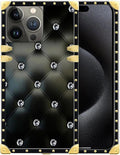 Compatible with iPhone 16 Pro Max Case, Shiny Black Sofa Crystal Luxury Golden by Unknown