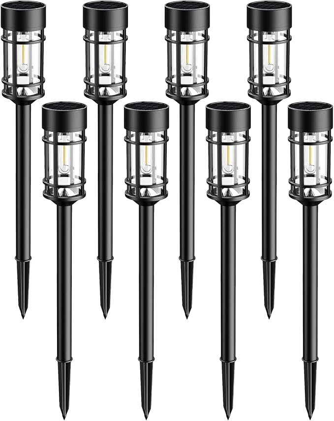 ILANCK Solar Lights Outdoor Waterproof, 8 Pack 21" Solar Pathway Lights - Image 3