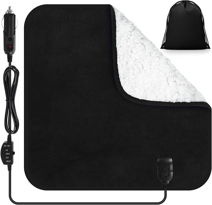 Tuanse 16 x 16 Inches Car Electric Blanket 12 Volt Heated Car Blanket by Tuanse