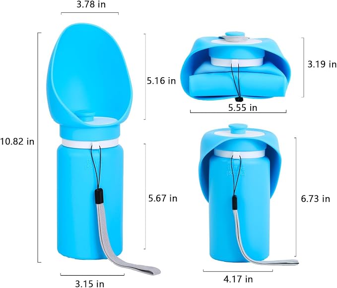 Portable Collapsible Dog Water Bottle - 550ml - Image 2