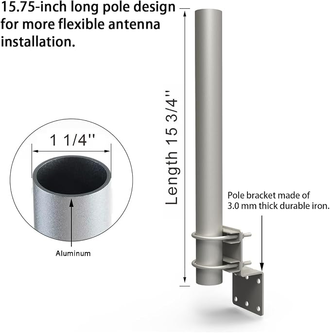 Technical Pole Mount Accessory for Outdoor Antennas & Weather Station – - Image 2