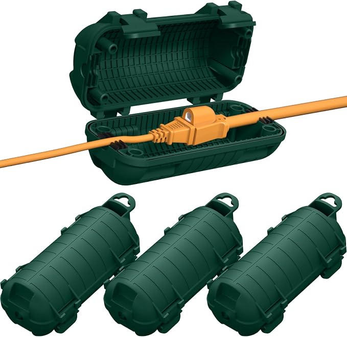 Extension Cord Cover Outdoor, 4 Pack IP54 Water-Resistant Power Cord Protector by CFMASTER